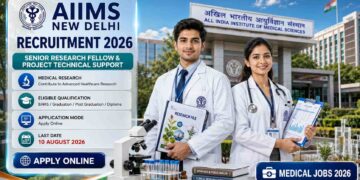 AIIMS New Delhi Recruitment 2026 notification for 4 Project posts including Senior Research Fellow and Project Technical Support positions.