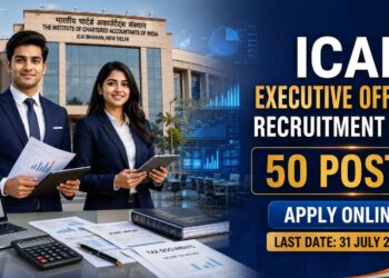 ICAI Executive Officer Recruitment 2026 notification inviting online applications for 50 Executive Officer posts for Chartered Accountants.