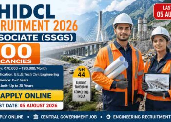 NHIDCL Associate Recruitment 2026 notification for 100 Civil Engineering Associate posts under the State Specific Graduate Scheme.