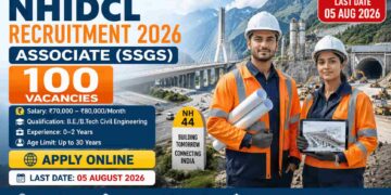 NHIDCL Associate Recruitment 2026 notification for 100 Civil Engineering Associate posts under the State Specific Graduate Scheme.