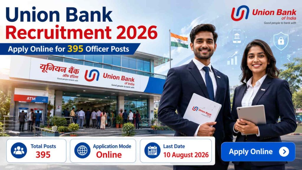 Union Bank of India Recruitment 2026 notification inviting online applications for 395 Officer, Manager, and Specialist Officer posts.