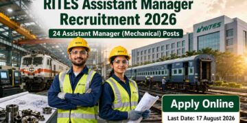 RITES Assistant Manager Recruitment 2026 notification for 24 Mechanical Assistant Manager posts with online application details.
