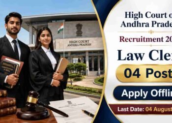 High Court of Andhra Pradesh Law Clerk Recruitment 2026 notification for 4 contract-based Law Clerk posts with offline application process.