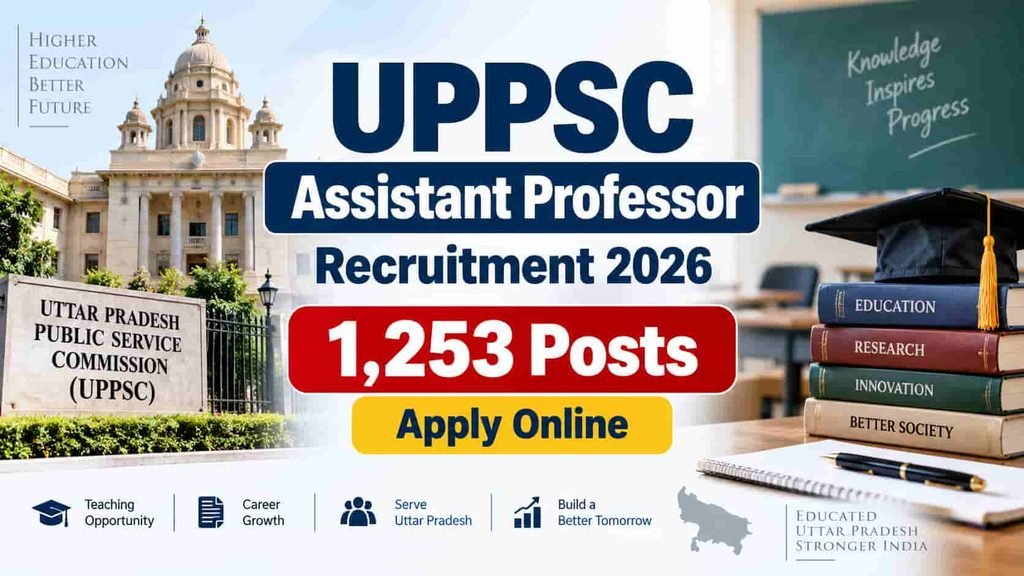 UPPSC Assistant Professor Recruitment 2026 notification for 1,253 Assistant Professor posts