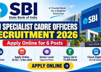 SBI Specialist Cadre Officers Recruitment 2026 Apply Online